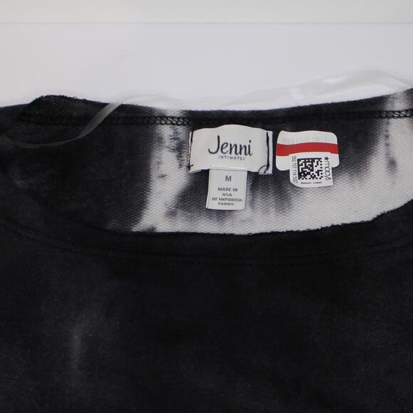 Women's Jenni Intimates Pajama Top, Black & White Tie Dye sz M - Picture 4 of 6